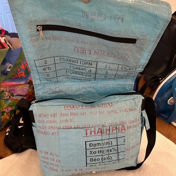 Vintage Gecko Traders Recycled Rice Bag School Bag - Picture 2 of 6